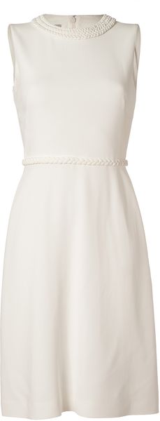 Valentino Ivory Braid Embellished Dress - Lyst