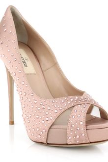 Valentino Poudre Satin Crystal Pump - Lyst