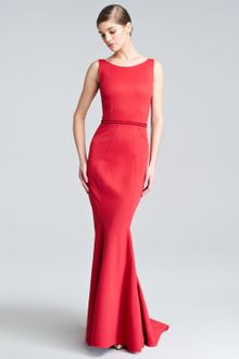 Zac Posen Fitted Lowback Jersey Mermaid Dress - Lyst
