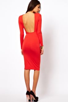ASOS Collection Asos Bodycon Midi Dress with Square Open Back - Lyst