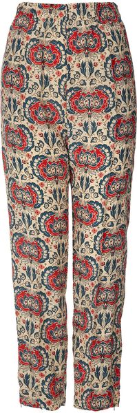 Topshop Floral Print Silk Joggers By Boutique - Lyst