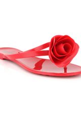 Valentino Rose Pvc Rosette Jelly Thong