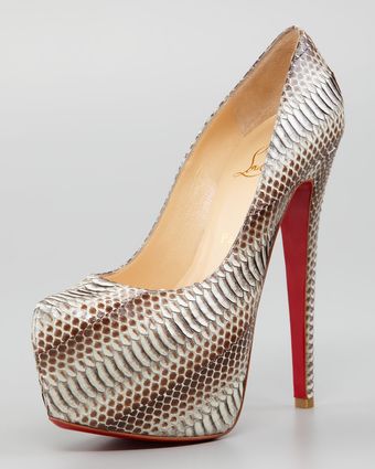 Christian Louboutin Snakeskin Platform Pump - Lyst