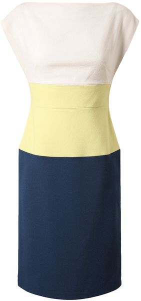 Osman Yousefzada Crepe Wool Colourblocked Dress - Lyst