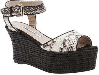 Brian Atwood Embossed Snakeskin Espadrille - Lyst