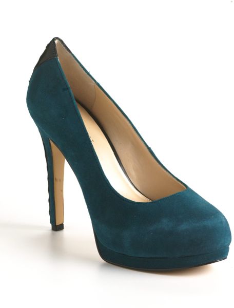 Nine West Heartbeat Suede Platform Pumps in Blue (turquoise suede ...