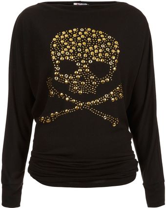 Topshop Studded Skull Top   - Lyst