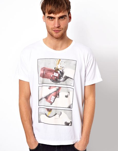 American Apparel Tshirt with Beer Shot Print in White for Men | Lyst