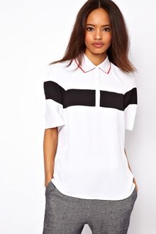 ASOS Collection T-shirt with Colourblock Panels and Jersey Collar - Lyst