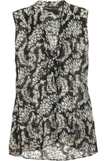 Elizabeth And James Jamie Printed Silk Chiffon Blouse - Lyst