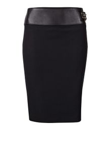 Gucci Leather Waist Knee Skirt - Lyst