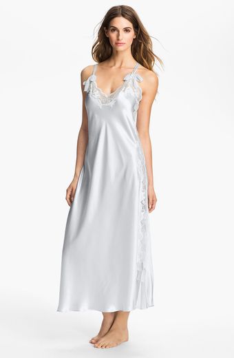 Oscar De La Renta Sleepwear Lovely in Lace Charmeuse Nightgown - Lyst