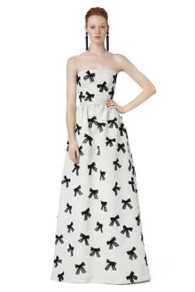 Oscar de la Renta Lace Bow Appliqué Gown - Lyst