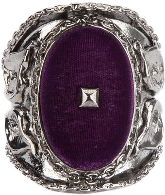 Yves Saint Laurent Velvet Detail Cuff - Lyst