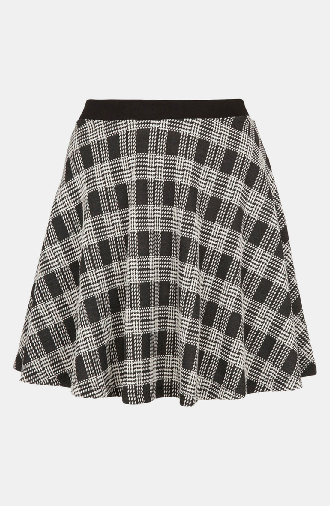 Black Check Skater Skirt in Black Lyst