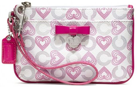coach pink heart slides