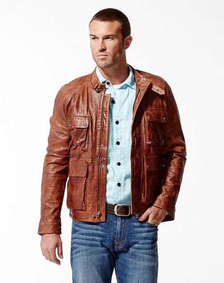 Lucky Brand Bronson Leather Jacket in Brown for Men - Lyst