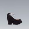 Zara Wedge Peep Toe with Ankle Strap in Black - Lyst
