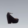Zara Wedge Peep Toe with Ankle Strap in Black - Lyst