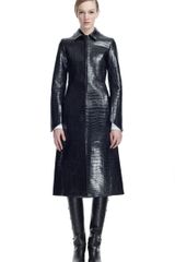 Valentino Double Croco Coat with Cashmere Lining