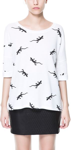 Zara Velour Sweater - Lyst