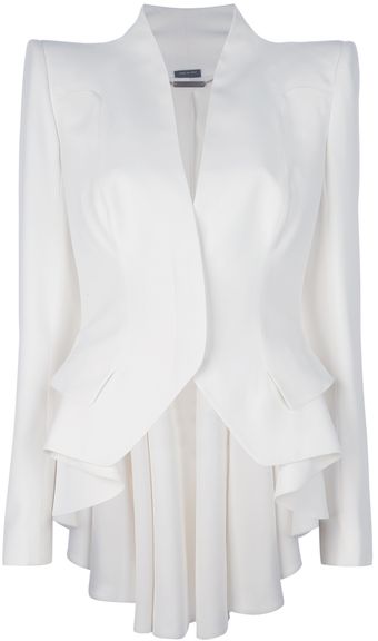 Alexander McQueen Dipped Hem Coat - Lyst