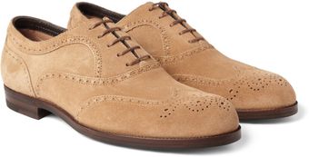 Bottega Veneta Suede Wingtip Brogues - Lyst