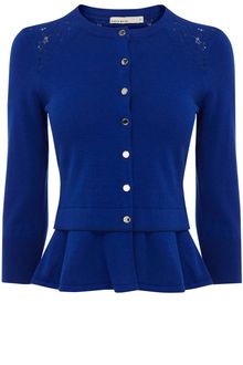 Karen Millen Cute Placed Lace Insert Cardigan - Lyst