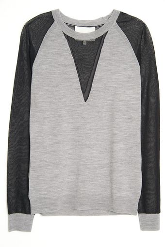 3.1 Phillip Lim Sheer Insert Pullover - Lyst