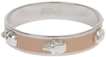 Alexander McQueen Blushgold 3d Enamel Skull Bangle - Lyst
