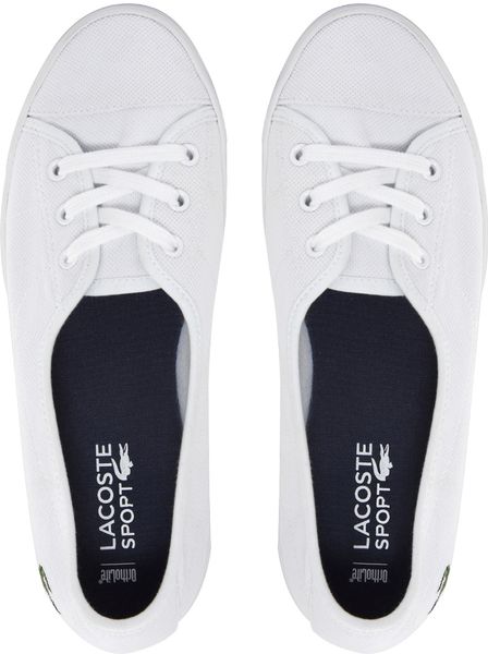 lacoste ziane canvas plimsoll trainers in white
