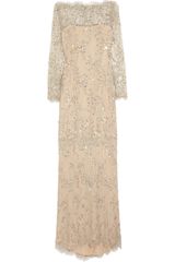 Marchesa Embellished Lace Gown