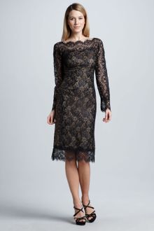 Tadashi Shoji Long Sleeve Lace Cocktail Dress - Lyst