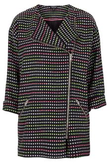Topshop Fluro Boucle Zip Biker Coat - Lyst