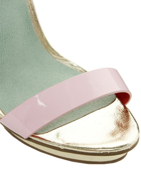 Asos Heeled Sandals in Pink (pastel) | Lyst