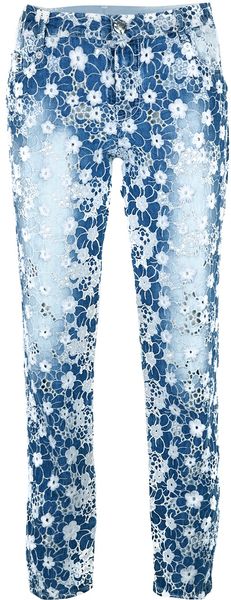 Ermanno Scervino Floral Patterned Jean - Lyst