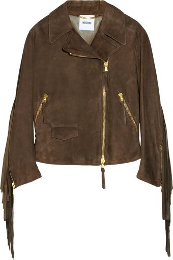 Moschino Fringed Suede Jacket - Lyst