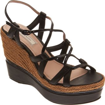 Nina Ricci Denim Espadrille Wedge - Lyst