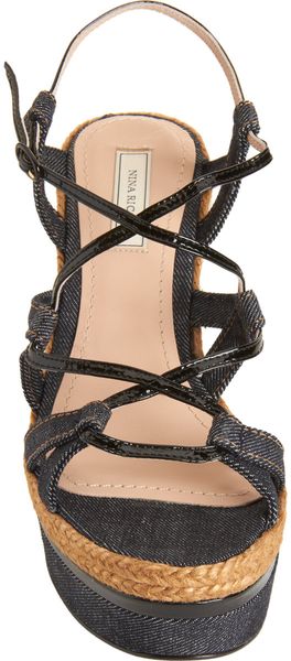 Nina Ricci Denim Espadrille Wedge - Lyst