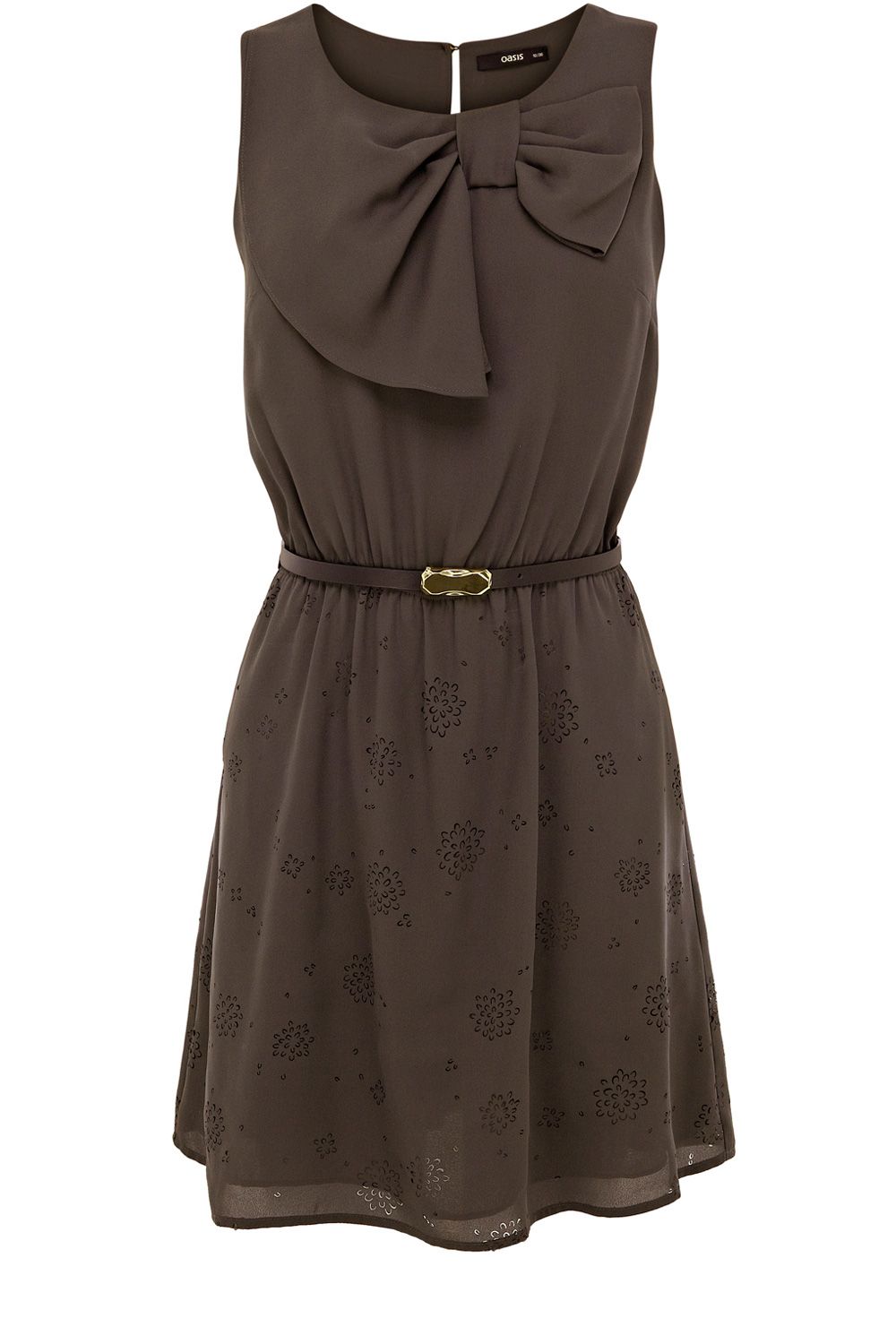 Oasis Cutwork Tunic Dress in Black (khaki) | Lyst