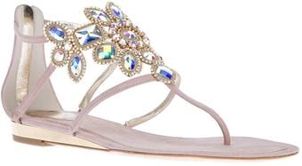 Rene Caovilla Embellished Cutout Sandal - Lyst