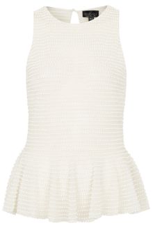 Topshop Premium Beaded Peplum Top - Lyst