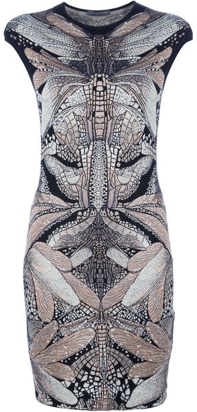 Alexander McQueen Dragonfly Fine Knit Dress - Lyst