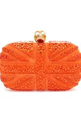 Alexander McQueen Swarovski Crystal and Suede Box Clutch