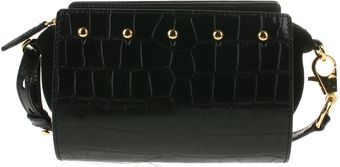 Alexander Wang Cross Body Bag in Black Suede and Crocodileembossed Leather - Lyst