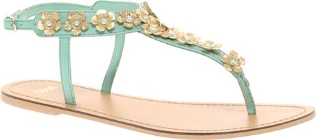 Asos Asos Fete Flat Sandals in Green (mint) | Lyst