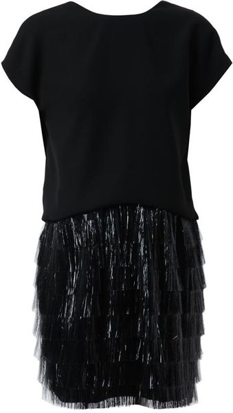 Balenciaga Fringed Draped Dress - Lyst