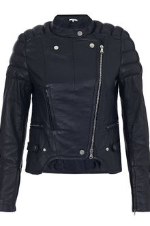 Carven Padded Leather Biker Jacket - Lyst