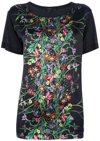 Gucci Floral Print T-Shirt - Lyst