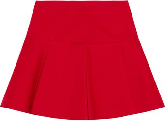 RED Valentino Pleated Stretch-cotton Mini Skirt - Lyst
